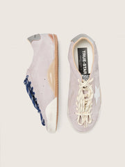 Golden Goose Women's True-Star in pastel pink suede with silver star and heel tab