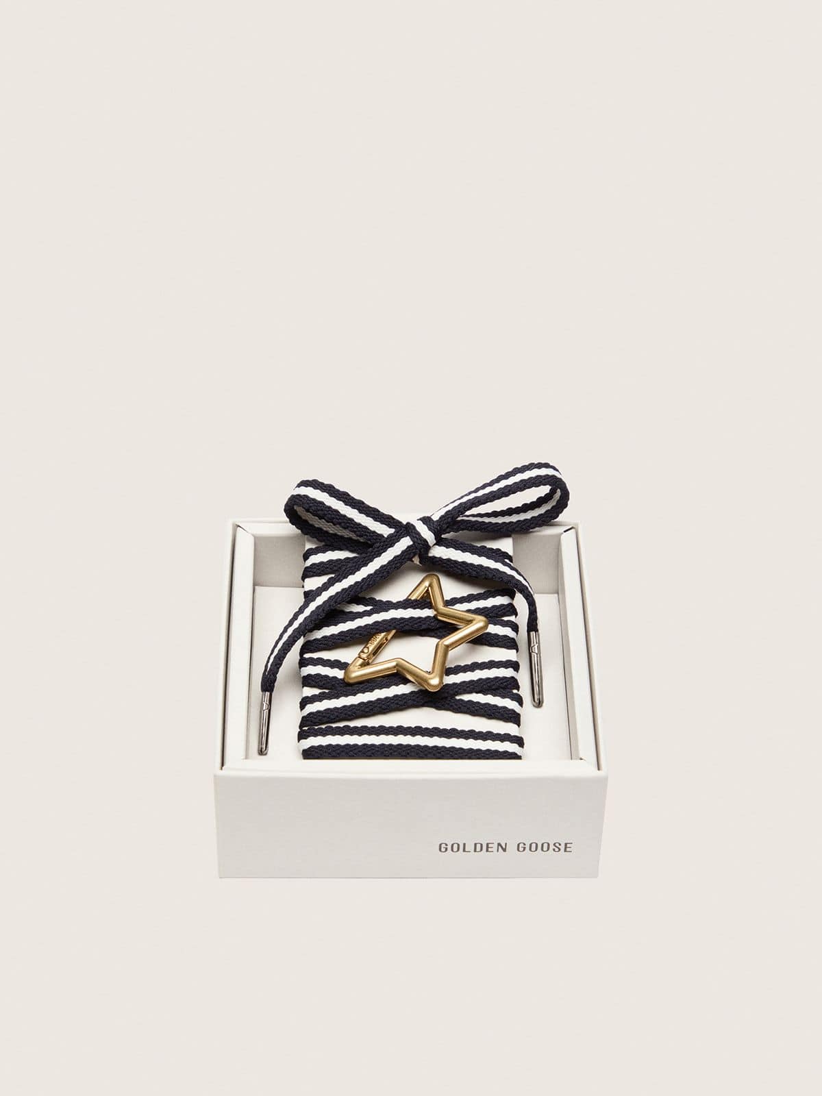 Golden Goose Skins black and white laces with star-shaped snap hook