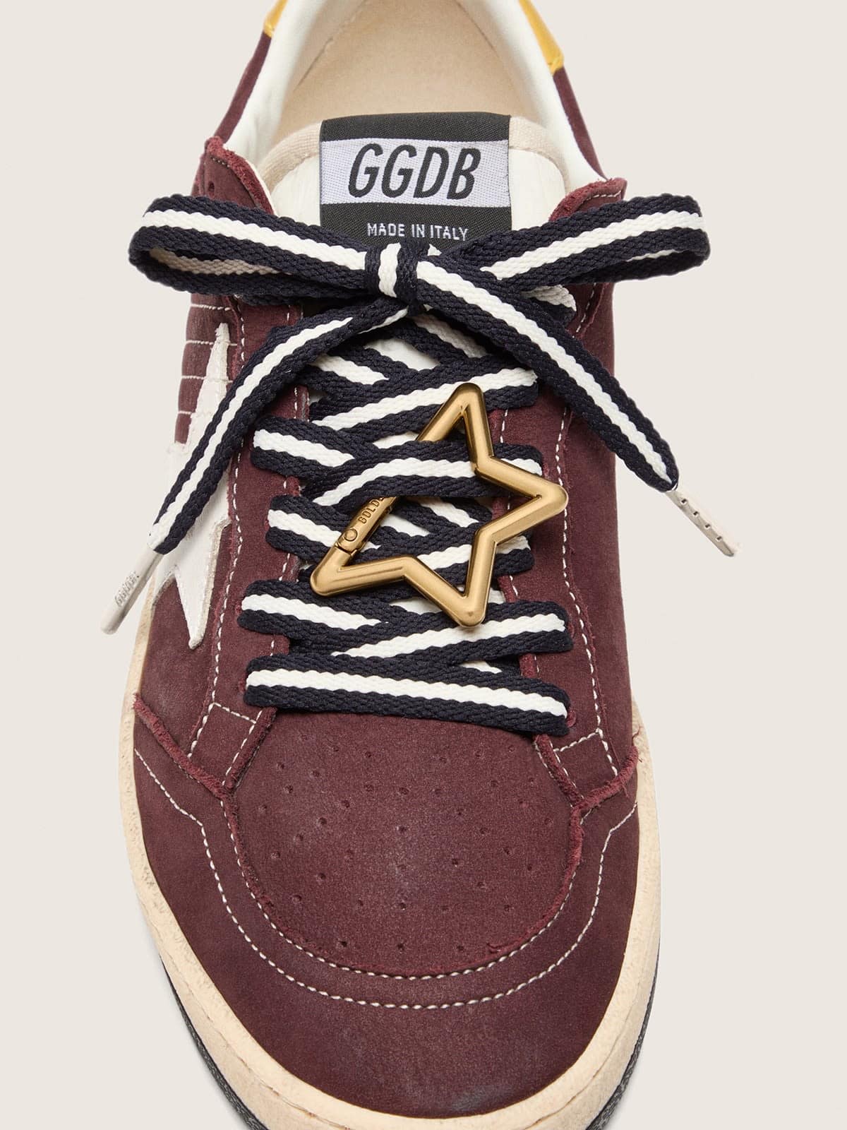 Golden Goose Skins black and white laces with star-shaped snap hook