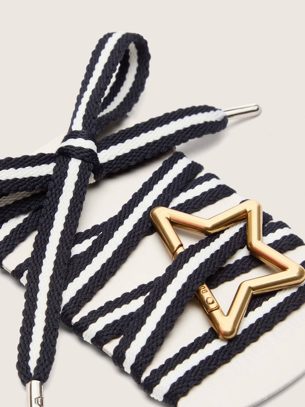 Golden Goose Skins black and white laces with star-shaped snap hook