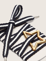 Golden Goose Skins black and white laces with star-shaped snap hook