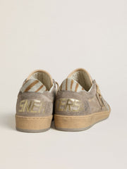 Golden Goose Women's Ball Star LTD in suede with metallic leather star and zebra pony skin heel tab