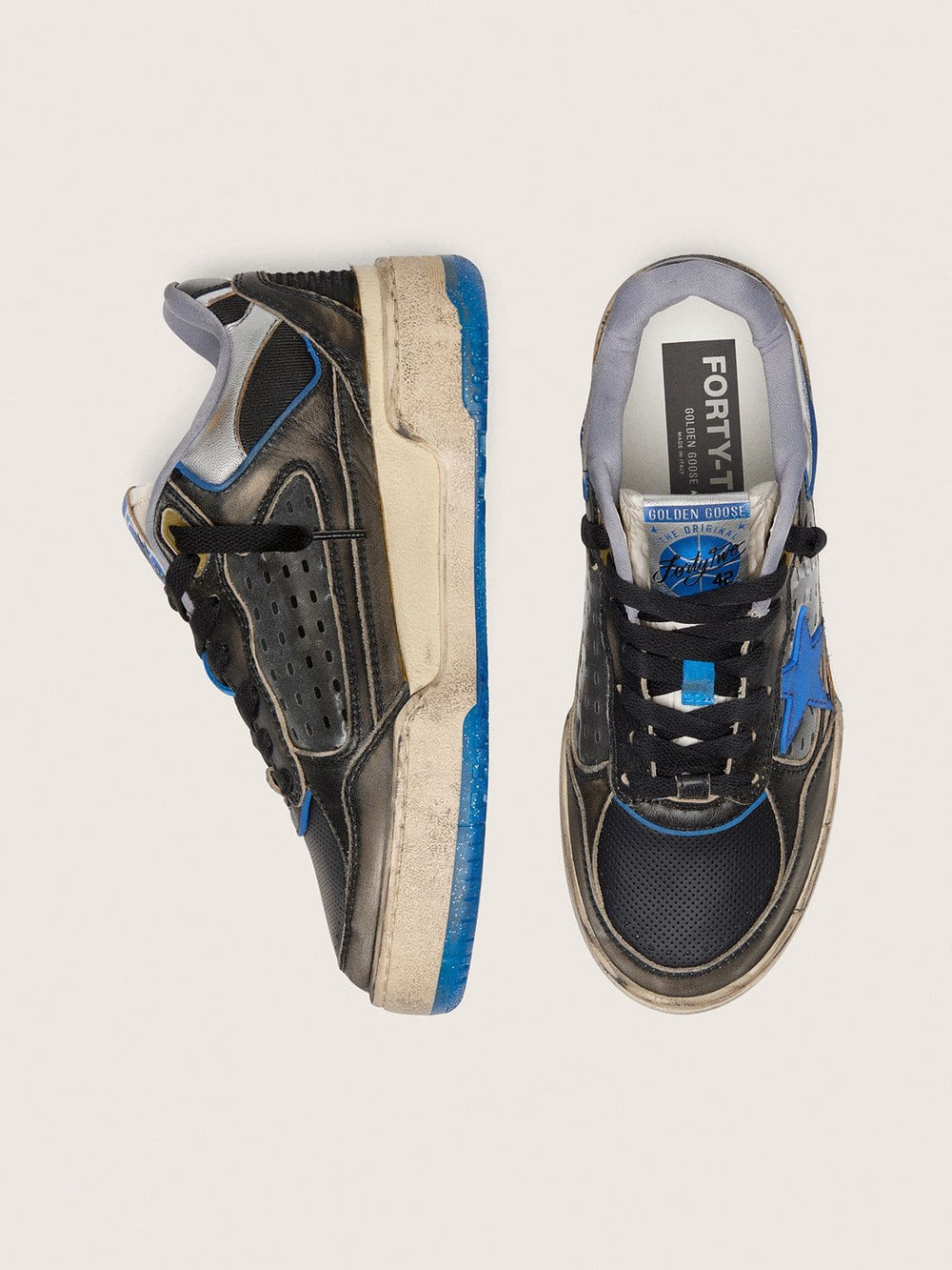 Golden Goose Women's Forty2 in black foam rubber and leather with TPU star and black leather heel tab