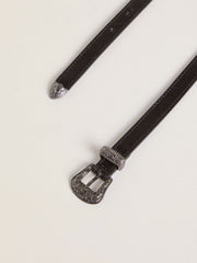 Golden Goose Black leather belt with silver buckle