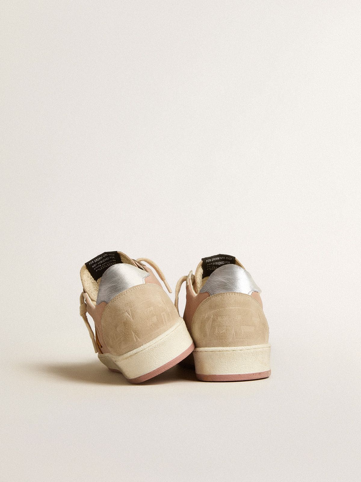 Golden Goose Women's Ball Star in suede with orange star and silver metallic heel tab