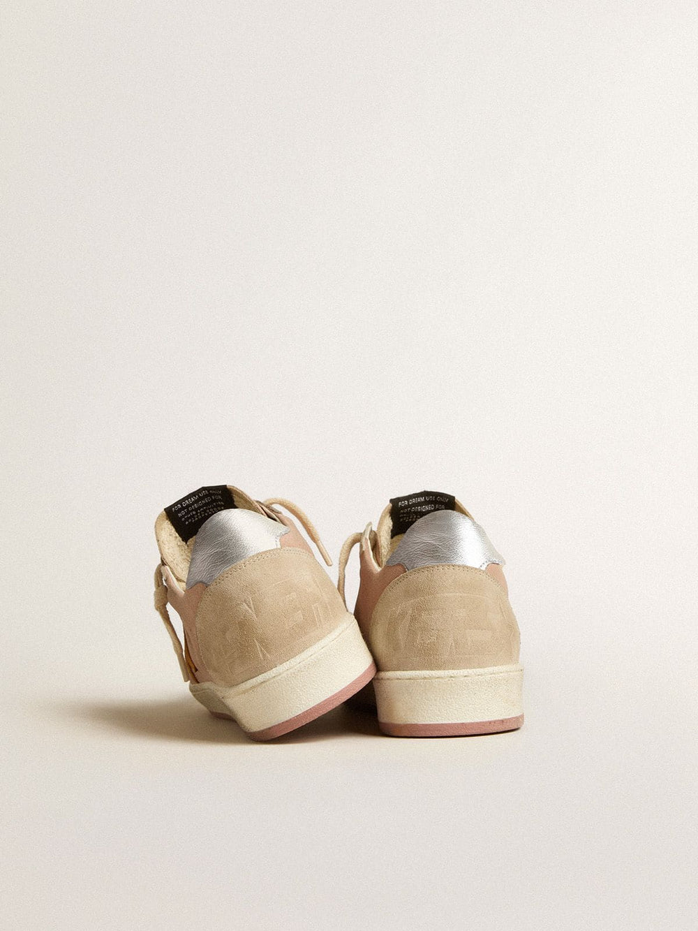 Golden Goose Women's Ball Star in suede with orange star and silver metallic heel tab