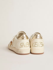 Golden Goose Women’s Ball Star in white leather with crystal star and metallic heel tab