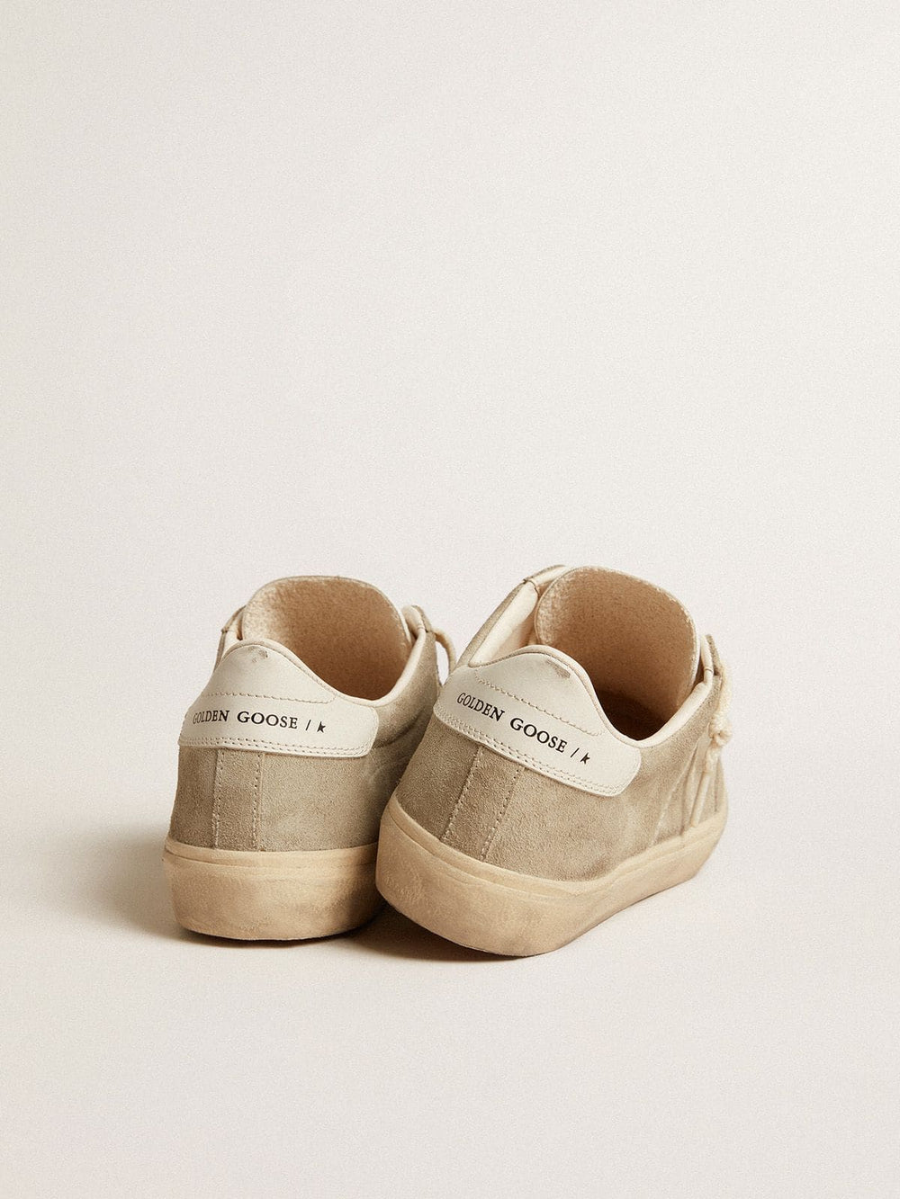 Golden Goose Women's Soul Star in beige suede with white leather heel tab