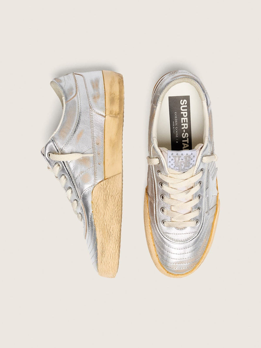 Golden Goose Women's Super-Star LAB in metallic nappa with silver TPU star