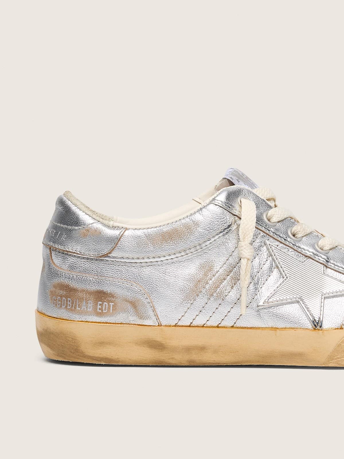 Golden Goose Women's Super-Star LAB in metallic nappa with silver TPU star