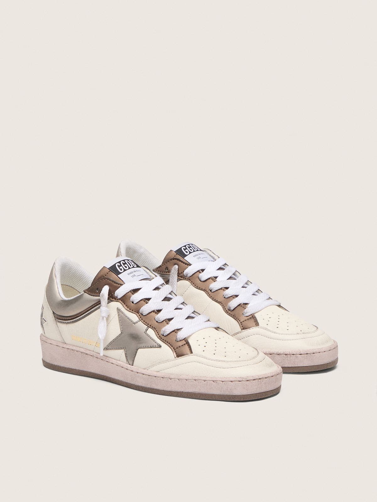 Golden Goose Women's Ball Star LTD in nappa leather with metallic bio-based star and inserts
