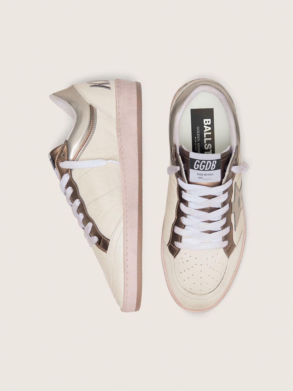 Golden Goose Women's Ball Star LTD in nappa leather with metallic bio-based star and inserts