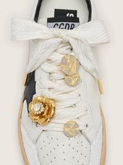 Golden Goose Skins cream herringbone laces embellished with charms