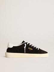 Golden Goose Women's Tennis in black suede with white leather heel tab
