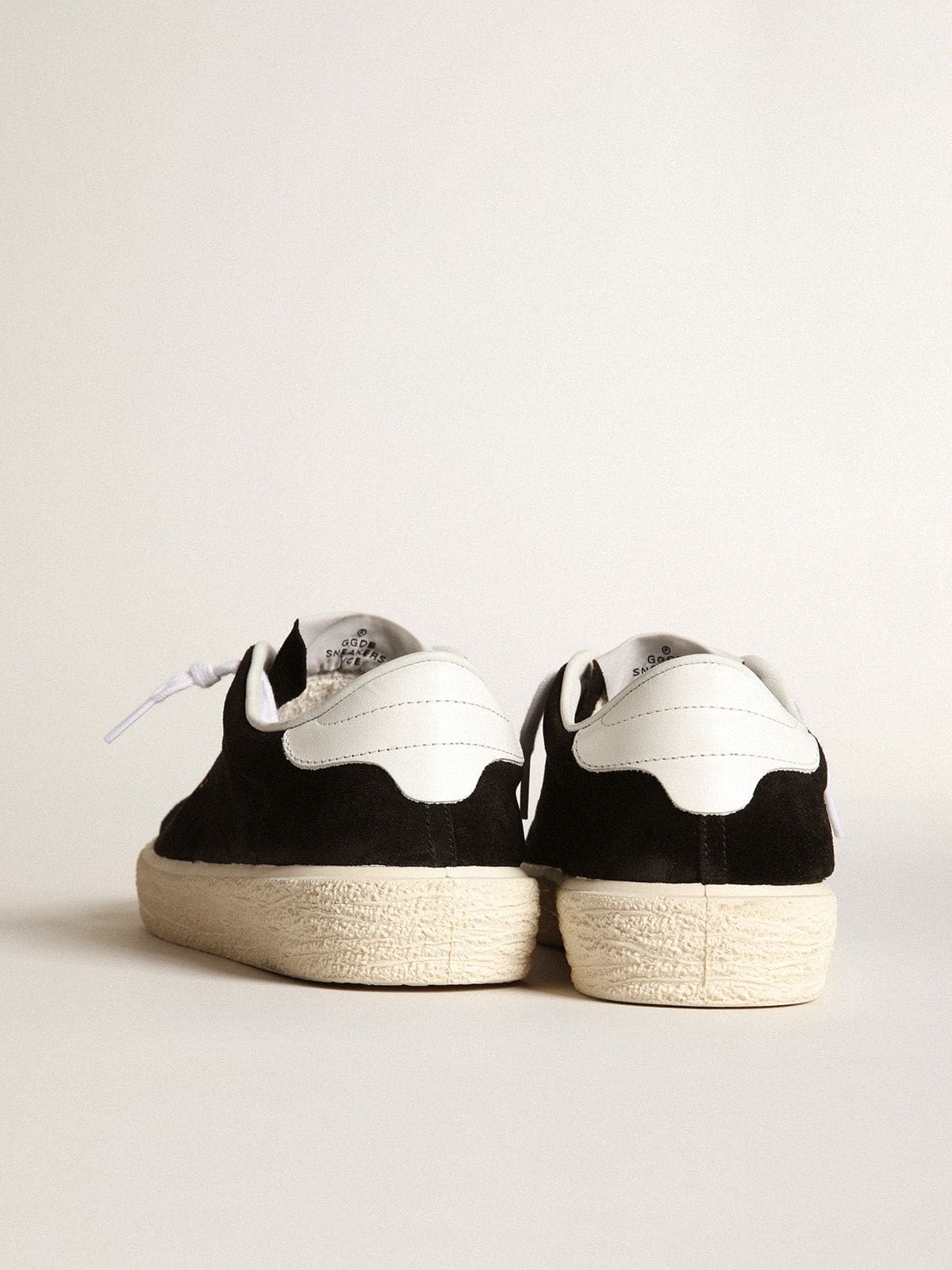 Golden Goose Women's Tennis in black suede with white leather heel tab