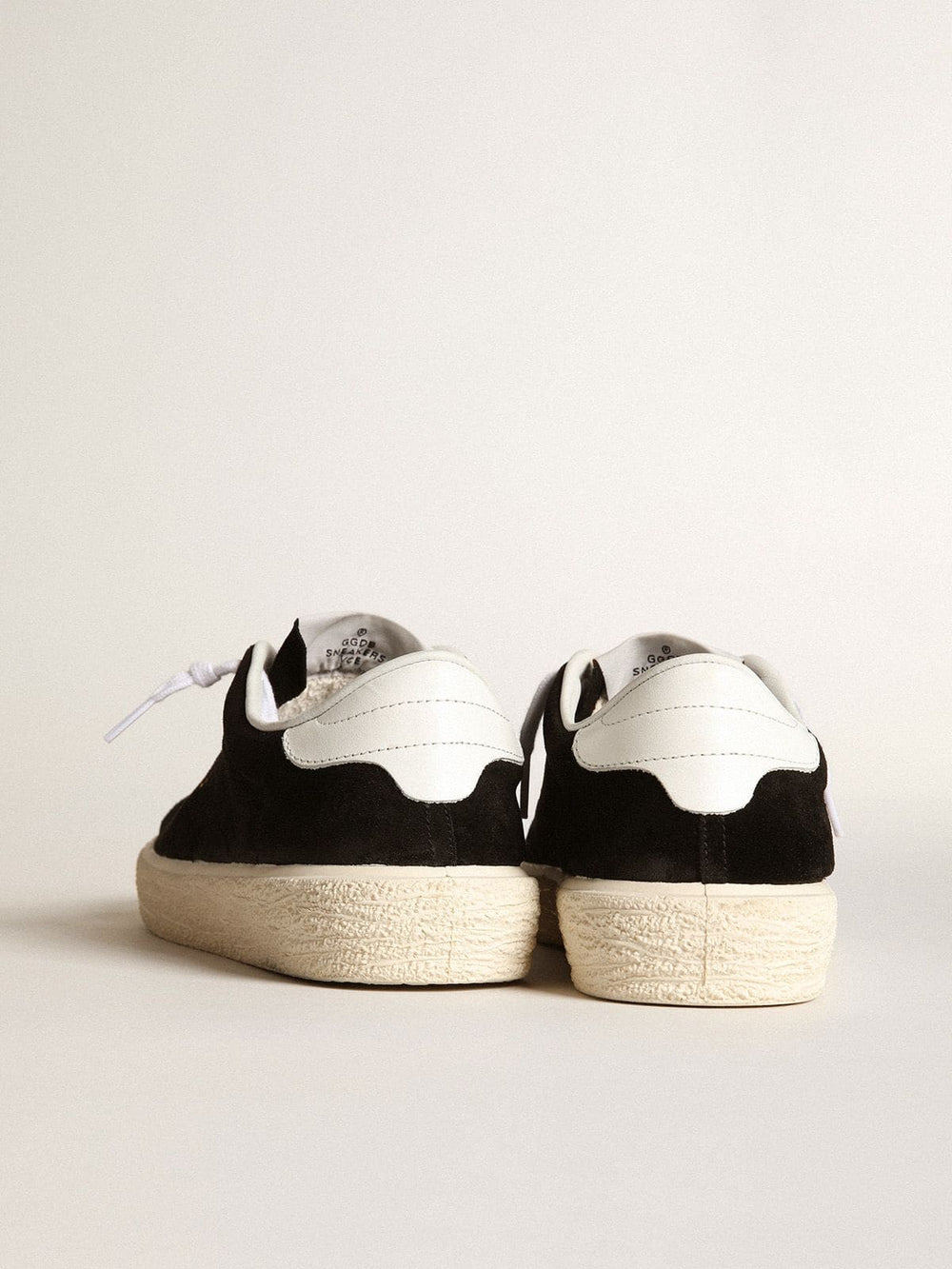 Golden Goose Women's Tennis in black suede with white leather heel tab