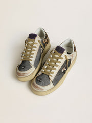 Golden Goose Women's Stardan in nappa and mesh with leopard-print pony skin heel tab