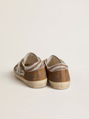 Golden Goose Women's Super-Star in zebra-print pony skin with leather star and brown suede inserts