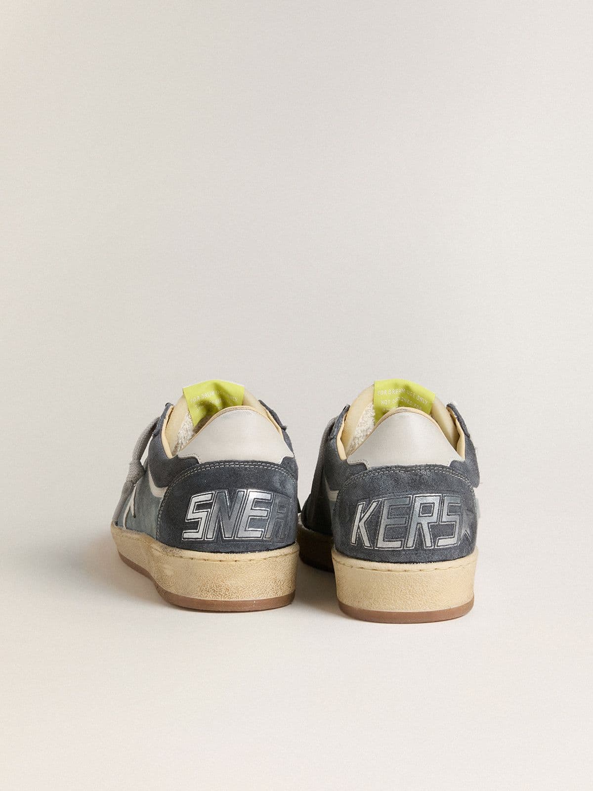 Golden Goose Women's Ball Star LTD in light blue suede with milk-white leather star and heel tab