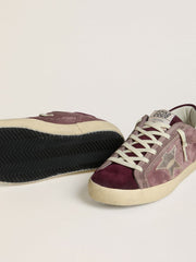 Golden Goose Women's Super-Star LTD in lilac suede with silver metallic leather star and suede heel tab