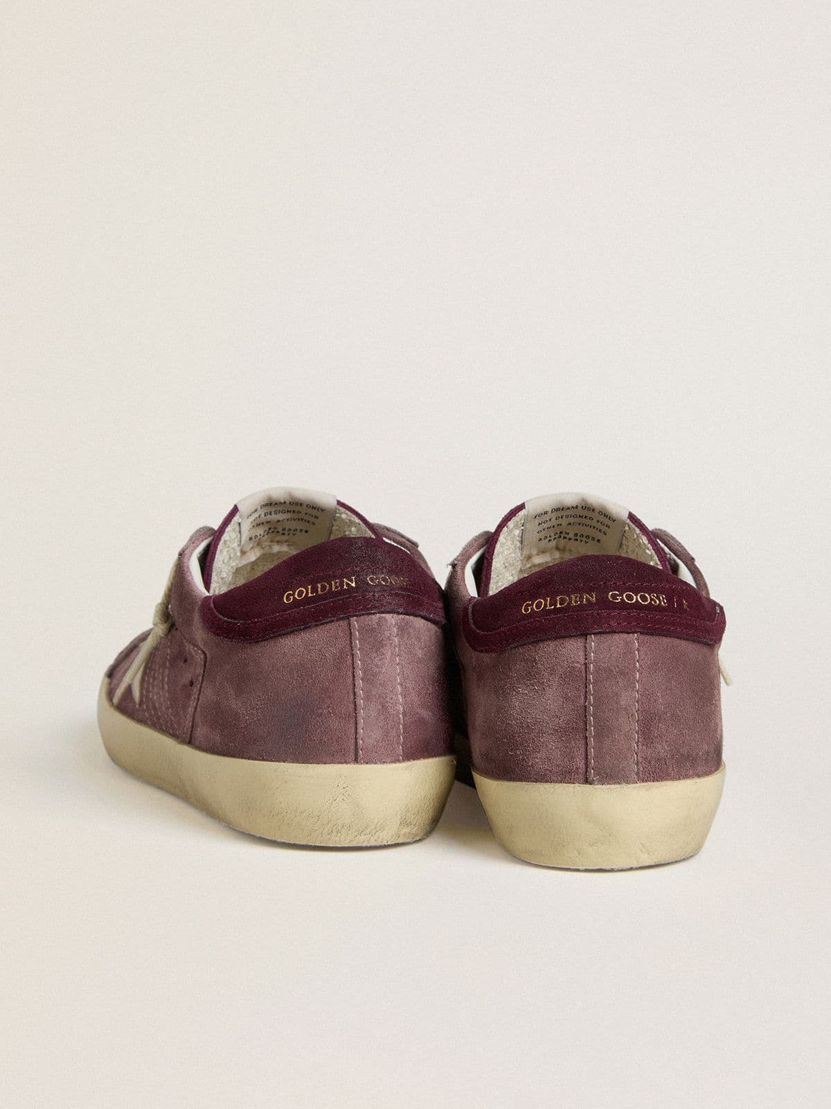 Golden Goose Women's Super-Star LTD in lilac suede with silver metallic leather star and suede heel tab