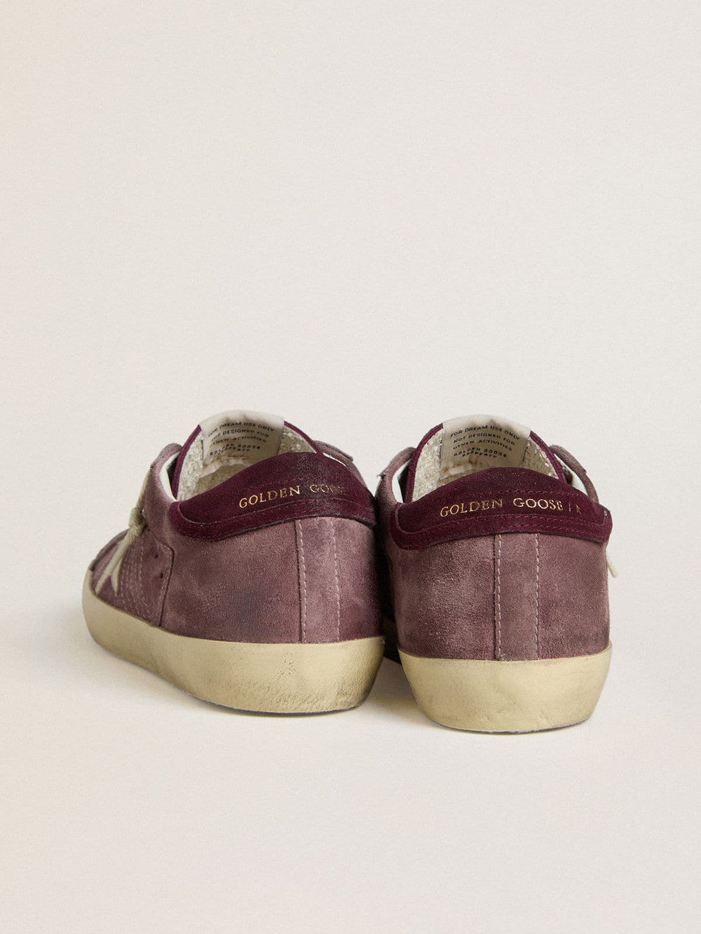 Golden Goose Women's Super-Star LTD in lilac suede with silver metallic leather star and suede heel tab