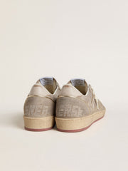 Golden Goose Women's Ball Star in beige suede with gold metallic leather star and bead lettering