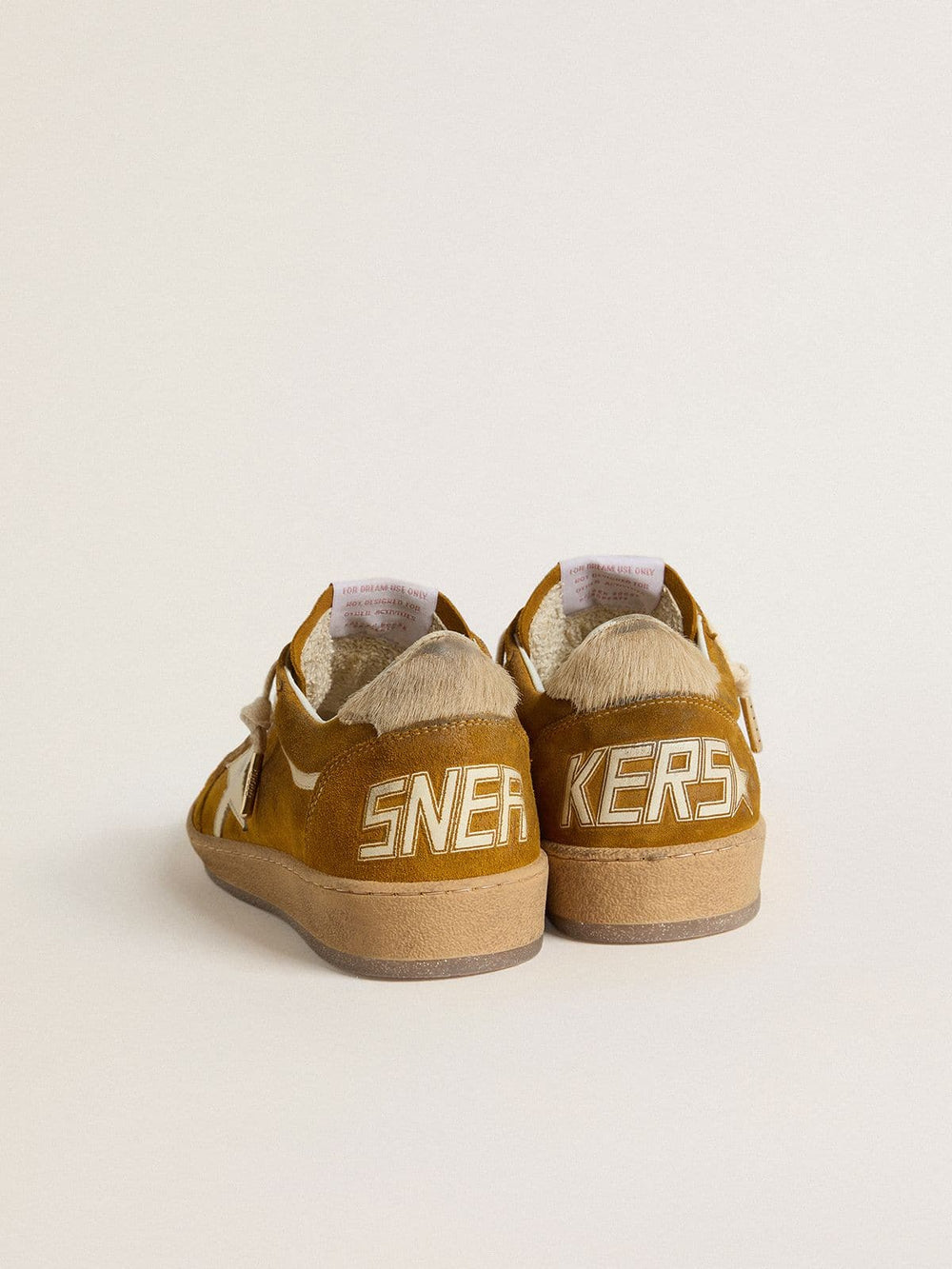 Golden Goose Women's Ball Star in suede with beige leather star and pony skin heel tab