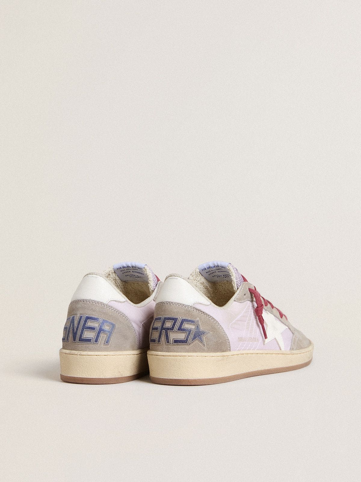 Golden Goose Women's Ball Star LTD in lilac nylon with white leather star and suede inserts