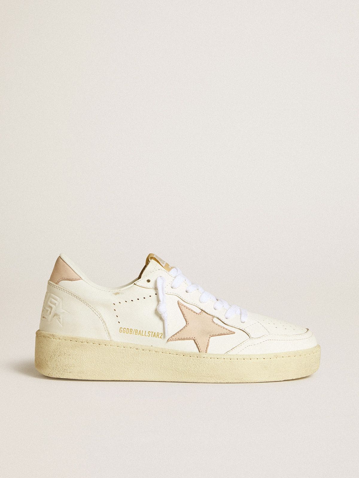 Golden Goose Women's Ball Star with pink nubuck star and heel tab