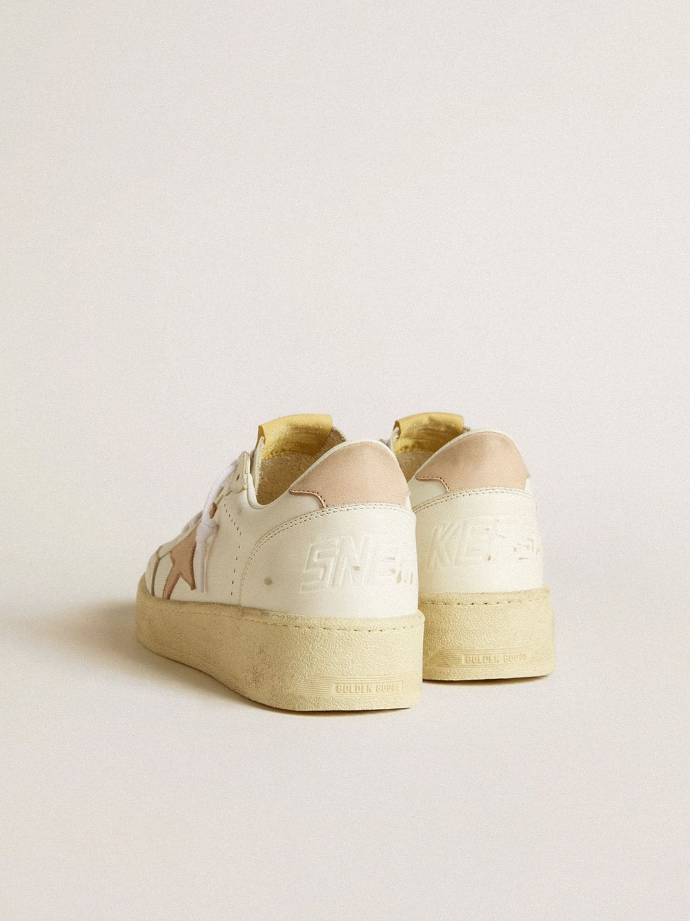 Golden Goose Women's Ball Star with pink nubuck star and heel tab