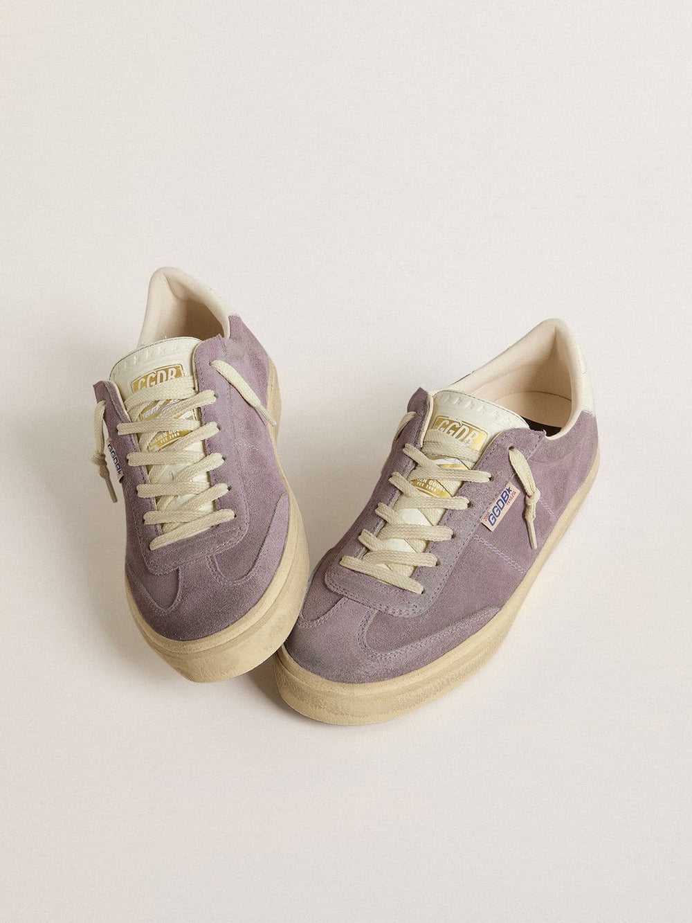 Golden Goose Women's Soul Star in lilac suede with white leather heel tab