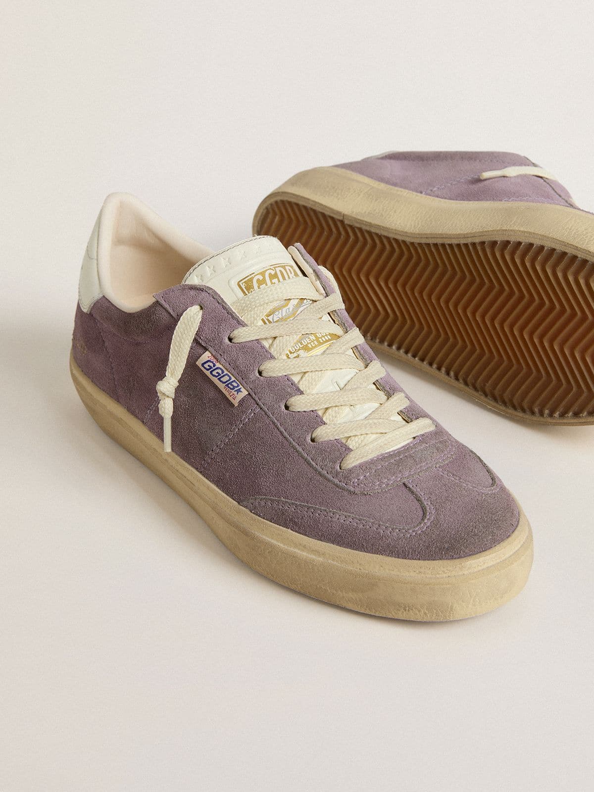 Golden Goose Women's Soul Star in lilac suede with white leather heel tab