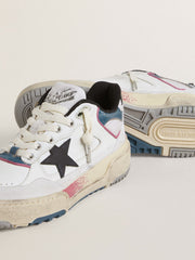 Golden Goose Women's Forty2 with black star and silver foiled leather heel tab