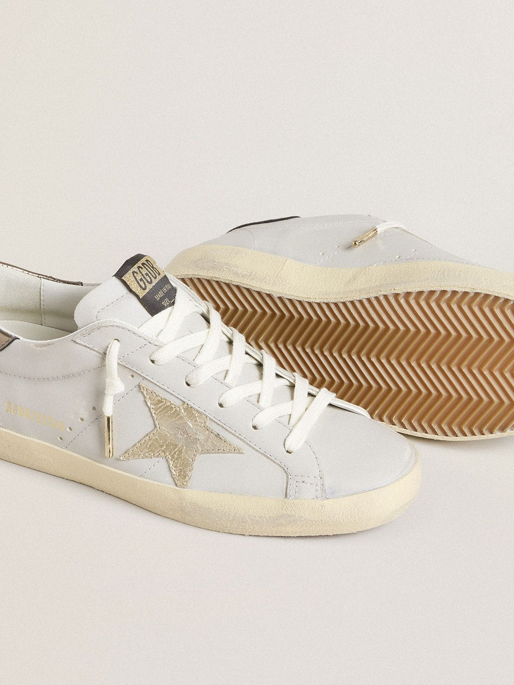 Golden Goose Super-Star with crackle leather star and metallic foiled leather heel tab