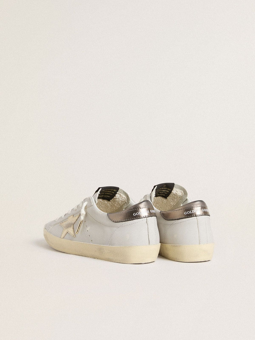 Golden Goose Super-Star with crackle leather star and metallic foiled leather heel tab