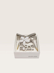 Golden Goose Skins black and beige striped laces with beaded and sparkling charms