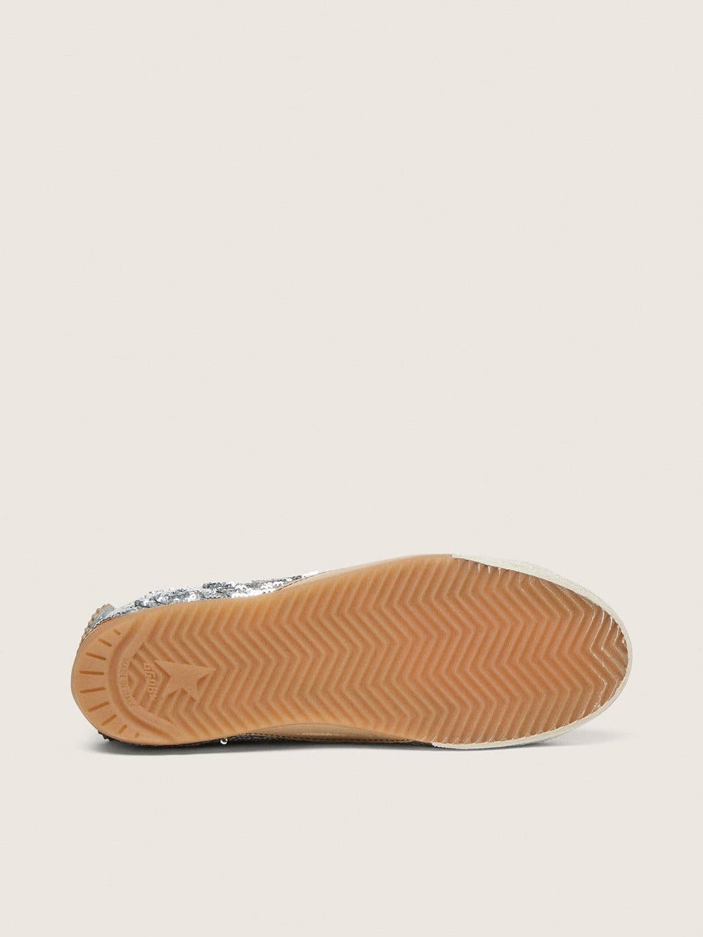 Golden Goose Women's True-Star in silver sequins with black star and silver leather heel tab