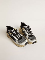 Golden Goose Women’s Lightstar in white leather and black mesh with black TPU star