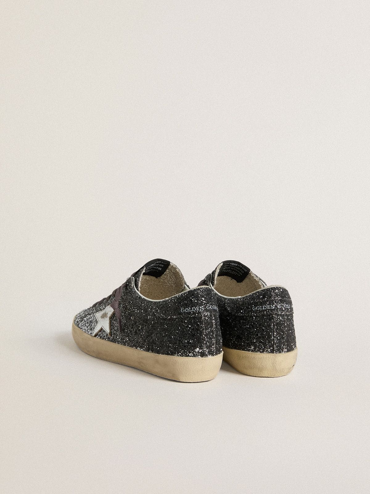 Golden Goose Women's Super Star with glitter upper and silver metallic leather star