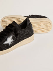 Golden Goose Women’s Ball Star in mesh with Swarovski crystals and black laminated leather star and heel tab