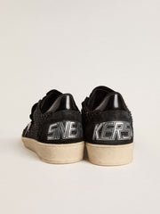 Golden Goose Women’s Ball Star in mesh with Swarovski crystals and black laminated leather star and heel tab