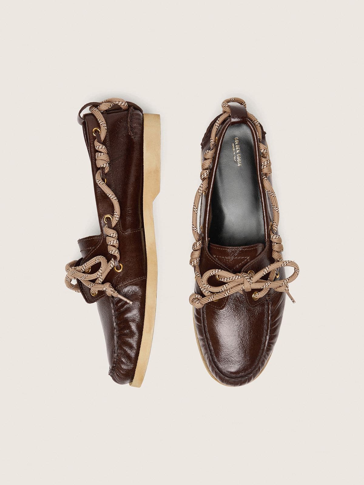 Golden Goose Women's Cruise loafer in glossy dark brown leather