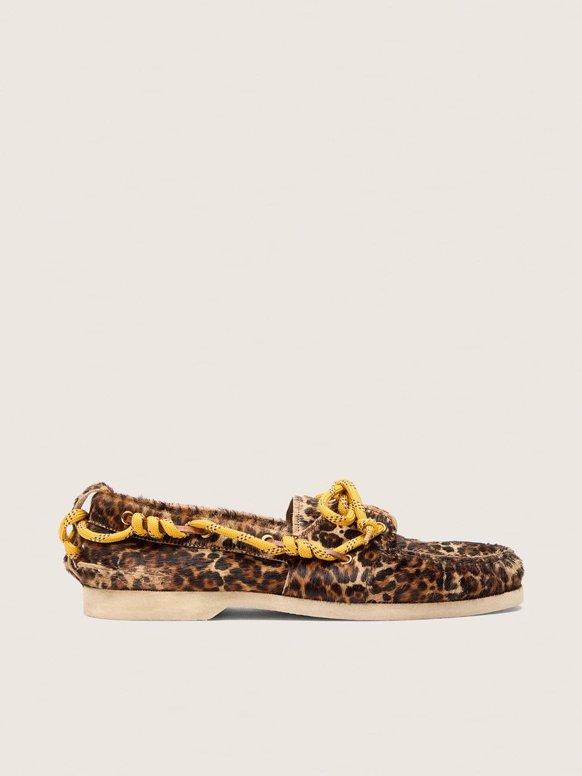 Golden Goose Women's Cruise loafer in leopard-print pony skin