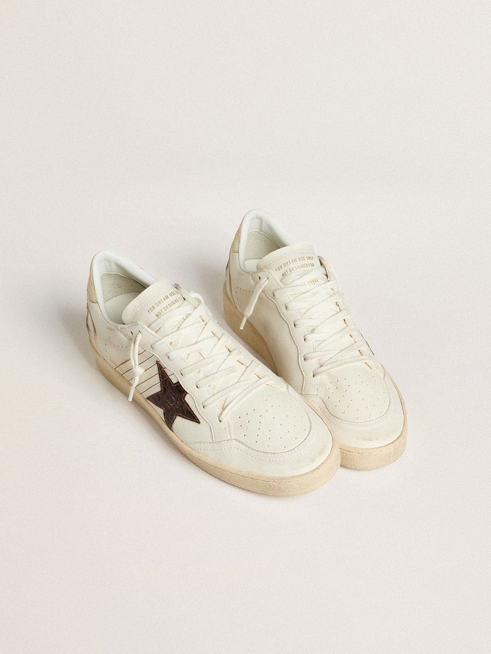 Golden Goose Ball Star with burgundy croc-print leather star and gold heel tab