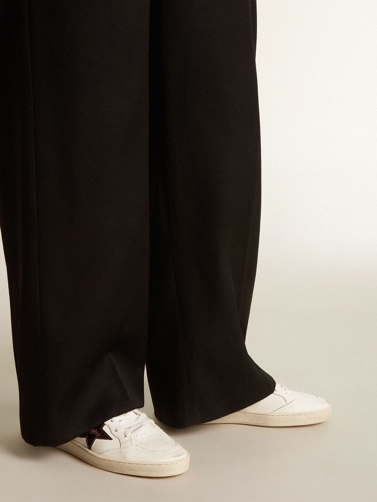 Golden Goose Ball Star with burgundy croc-print leather star and gold heel tab