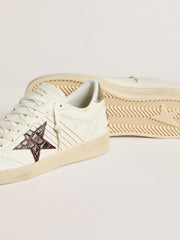Golden Goose Ball Star with burgundy croc-print leather star and gold heel tab