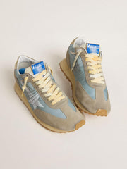 Golden Goose Women’s Marathon with light blue nylon upper and pastel blue star