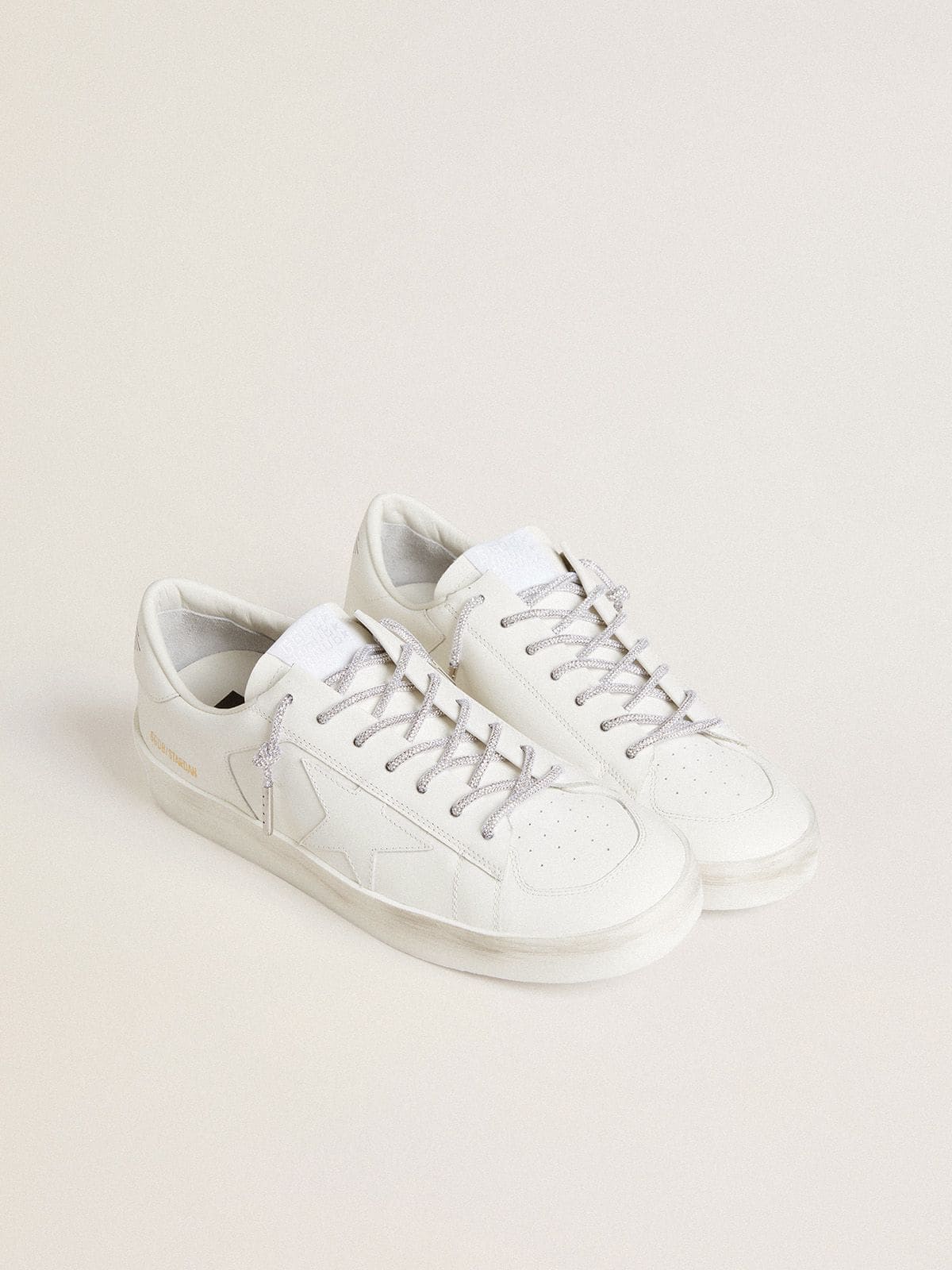 Golden Goose Silver laces with silver-colored Swarovski rhinestones