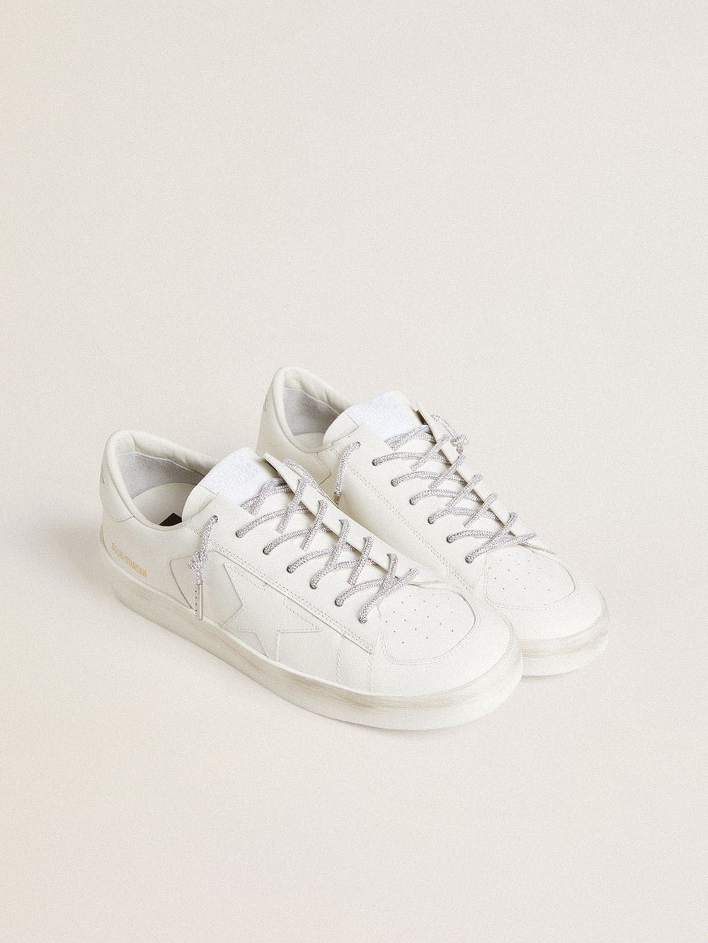 Golden Goose Silver laces with silver-colored Swarovski rhinestones